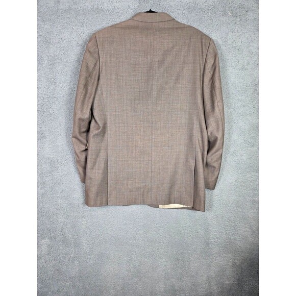 Stacy Adams Men Suit Gold LabeL 42R Brown Tan Windowpane Check Pants 35R (34x30) - Picture 7 of 13